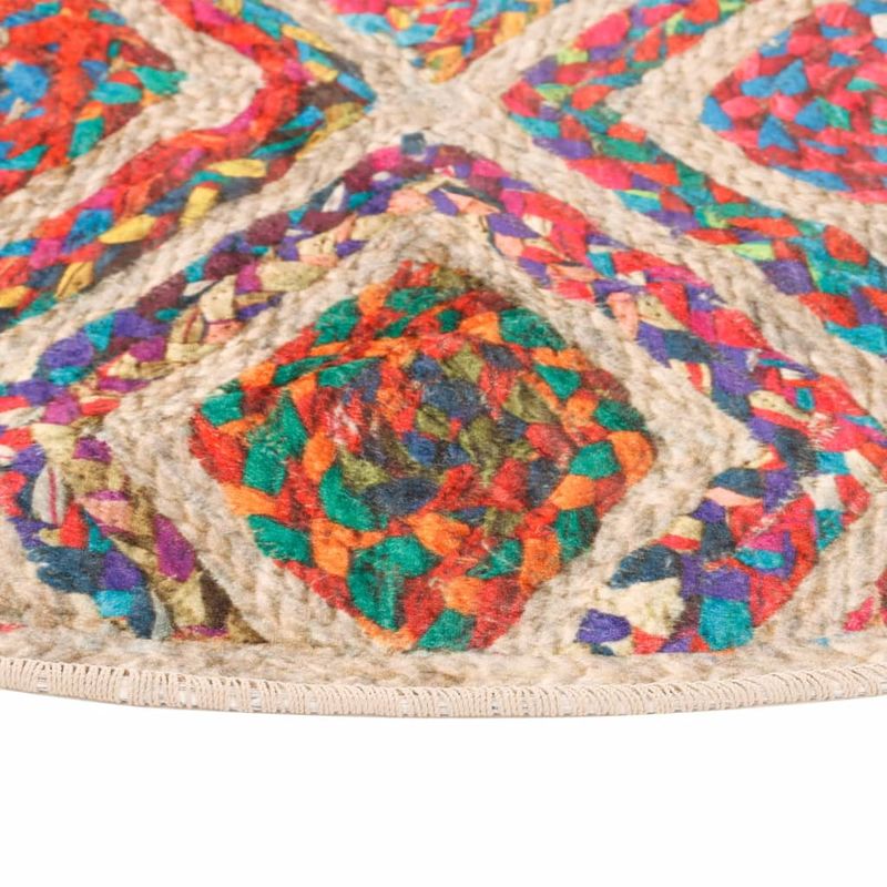 Casa si Gradina - Textile si covoare - Covoare - Covoare casa - Covor lavabil, multicolor, diametru 120 cm, anti-alunecare, multicolor - Infinity.ro