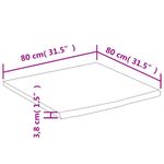Casa si Gradina - Constructii - Lemn constructii - Placi lemn - Blat birou 80x80x3,8 cm, patrat, lemn masiv acacia margine vie - Infinity.ro