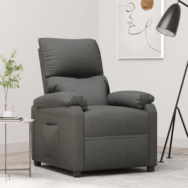 Casa si Gradina - Mobilier - Scaune si fotolii - Fotolii - Fotoliu rabatabil, gri inchis, material textil - Infinity.ro