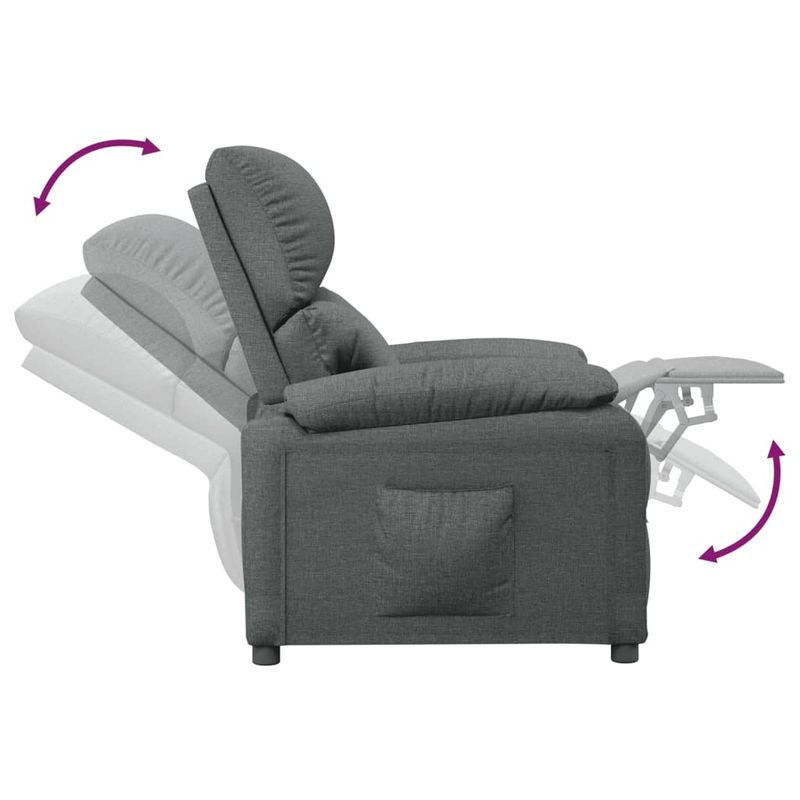 Casa si Gradina - Mobilier - Scaune si fotolii - Fotolii - Fotoliu rabatabil, gri inchis, material textil - Infinity.ro