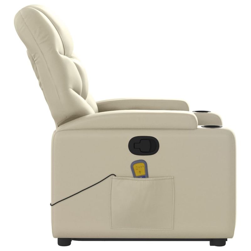 Casa si Gradina - Mobilier - Scaune si fotolii - Fotolii - Fotoliu rabatabil cu ridicare, crem, piele ecologica - Infinity.ro