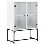 Casa si Gradina - Mobilier - Comode si corpuri - Comode - Dulap lateral cu usi din sticla, alb, 69x37x100 cm - Infinity.ro