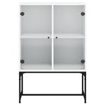 Casa si Gradina - Mobilier - Comode si corpuri - Comode - Dulap lateral cu usi din sticla, alb, 69x37x100 cm - Infinity.ro