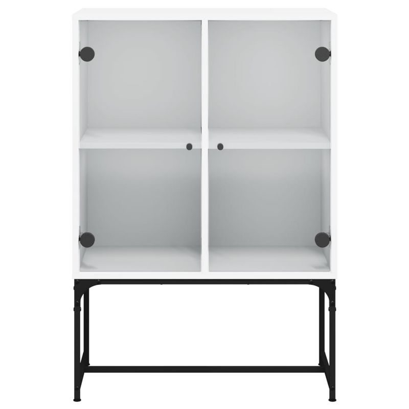 Casa si Gradina - Mobilier - Comode si corpuri - Comode - Dulap lateral cu usi din sticla, alb, 69x37x100 cm - Infinity.ro