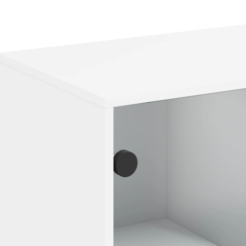 Casa si Gradina - Mobilier - Comode si corpuri - Comode - Dulap lateral cu usi din sticla, alb, 69x37x100 cm - Infinity.ro