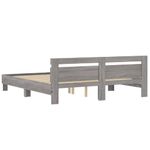 Casa si Gradina - Mobilier - Paturi si accesorii - Paturi - Cadru de pat cu tablie si LED, gri sonoma, 160x200 cm - Infinity.ro