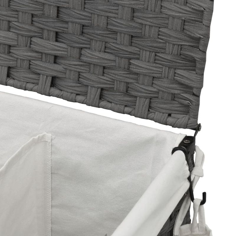 Market - Spalare si intretinere rufe - Uscatoare de rufe si accesorii - Cos de rufe cu roti, gri, 60x35x60,5 cm, ratan - Infinity.ro