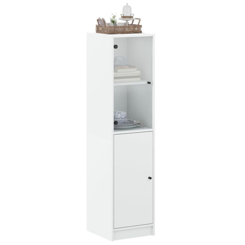 Casa si Gradina - Mobilier - Comode si corpuri - Corpuri bucatarie - Dulap inalt cu usa din sticla, alb, 35x37x142 cm - Infinity.ro