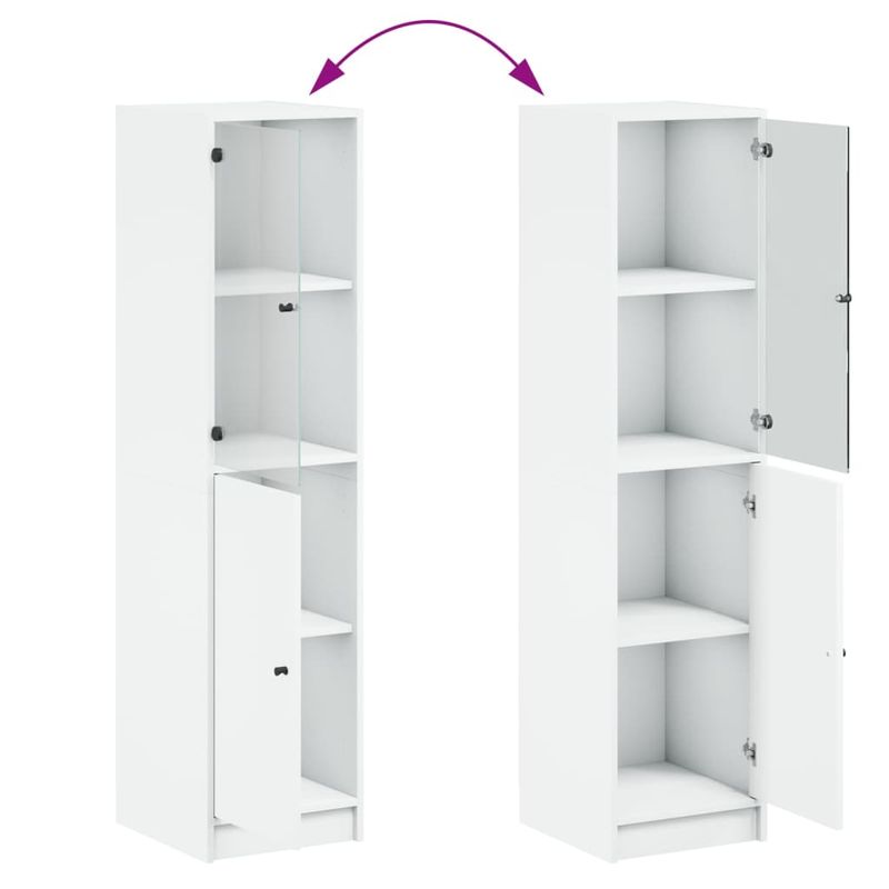 Casa si Gradina - Mobilier - Comode si corpuri - Corpuri bucatarie - Dulap inalt cu usa din sticla, alb, 35x37x142 cm - Infinity.ro