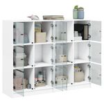 Casa si Gradina - Mobilier - Biblioteci si rafturi - Biblioteci - Biblioteca cu usi, alb, 136x37x109 cm, lemn prelucrat - Infinity.ro