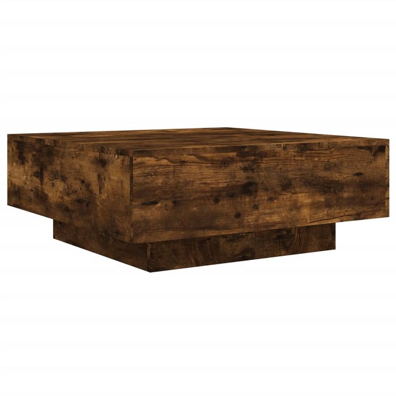 Casa si Gradina - Mobilier - Mese si birouri - Masute de cafea - Masuta de cafea cu lumini LED, stejar fumuriu, 80x80x31 cm - Infinity.ro