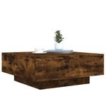 Casa si Gradina - Mobilier - Mese si birouri - Masute de cafea - Masuta de cafea cu lumini LED, stejar fumuriu, 80x80x31 cm - Infinity.ro