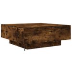 Casa si Gradina - Mobilier - Mese si birouri - Masute de cafea - Masuta de cafea cu lumini LED, stejar fumuriu, 80x80x31 cm - Infinity.ro