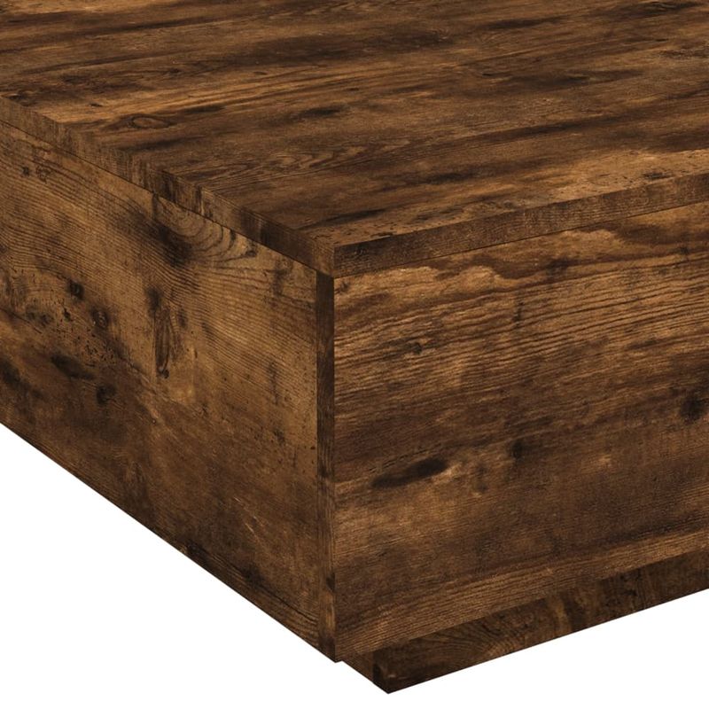 Casa si Gradina - Mobilier - Mese si birouri - Masute de cafea - Masuta de cafea cu lumini LED, stejar fumuriu, 80x80x31 cm - Infinity.ro