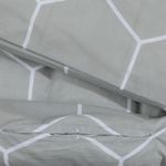Casa si Gradina - Textile si covoare - Lenjerii de pat - Seturi de lenjerie - Set cu husa de pilota, gri și alb, 200x220 cm, bumbac - Infinity.ro