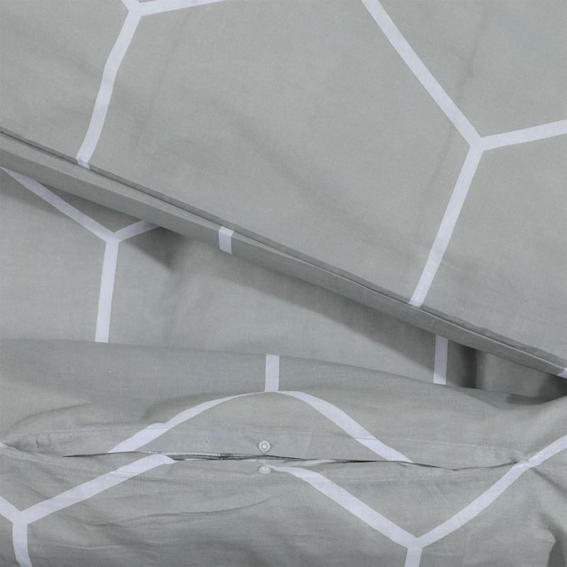 Casa si Gradina - Textile si covoare - Lenjerii de pat - Seturi de lenjerie - Set cu husa de pilota, gri și alb, 200x220 cm, bumbac - Infinity.ro