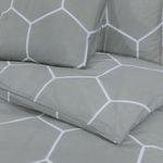 Casa si Gradina - Textile si covoare - Lenjerii de pat - Seturi de lenjerie - Set cu husa de pilota, gri și alb, 200x220 cm, bumbac - Infinity.ro