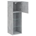 Casa si Gradina - Mobilier - Comode si corpuri - Comode - Comoda TV cu lumini LED, gri beton, 30,5x30x90 cm - Infinity.ro