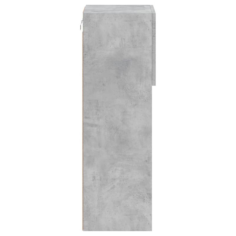 Casa si Gradina - Mobilier - Comode si corpuri - Comode - Comoda TV cu lumini LED, gri beton, 30,5x30x90 cm - Infinity.ro