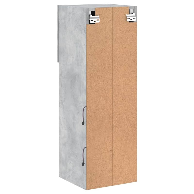 Casa si Gradina - Mobilier - Comode si corpuri - Comode - Comoda TV cu lumini LED, gri beton, 30,5x30x90 cm - Infinity.ro