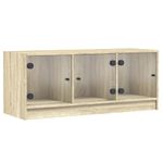 Casa si Gradina - Mobilier - Comode si corpuri - Comode - Comoda TV cu usi din sticla, stejar sonoma, 102x37x42 cm - Infinity.ro