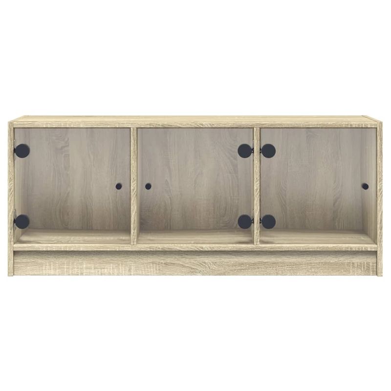 Casa si Gradina - Mobilier - Comode si corpuri - Comode - Comoda TV cu usi din sticla, stejar sonoma, 102x37x42 cm - Infinity.ro