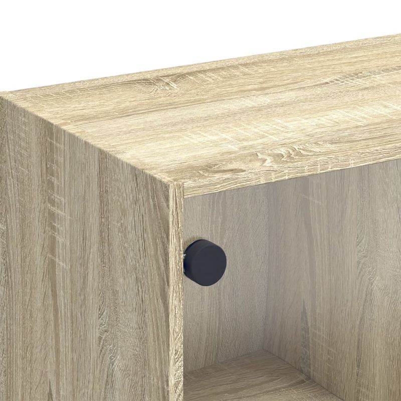 Casa si Gradina - Mobilier - Comode si corpuri - Comode - Comoda TV cu usi din sticla, stejar sonoma, 102x37x42 cm - Infinity.ro
