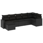 Casa si Gradina - Gradina si terasa - Mobilier exterior - Canapele si fotolii gradina - Set canapele de gradina cu perne, 7 piese, negru, poliratan - Infinity.ro
