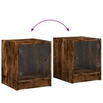 Casa si Gradina - Mobilier - Comode si corpuri - Noptiere - Noptiera cu usa din sticla, stejar afumat, 35x37x42 cm - Infinity.ro