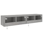 Casa si Gradina - Mobilier - Comode si corpuri - Comode - Comoda TV de perete cu LED, 2 buc, gri sonoma, 80x35x31 cm - Infinity.ro