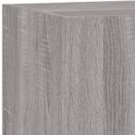 Casa si Gradina - Mobilier - Comode si corpuri - Comode - Comoda TV de perete cu LED, 2 buc, gri sonoma, 80x35x31 cm - Infinity.ro