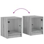 Casa si Gradina - Mobilier - Comode si corpuri - Noptiere - Noptiera cu usa din sticla, gri sonoma, 35x37x42 cm - Infinity.ro