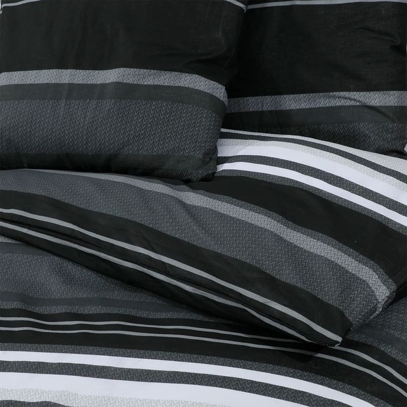 Casa si Gradina - Textile si covoare - Lenjerii de pat - Seturi de lenjerie - Set cu husa de pilota, negru si alb, 260x220 cm, bumbac - Infinity.ro