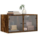 Casa si Gradina - Mobilier - Dulapuri si sifoniere - Dulapuri - Dulapuri perete cu usi din sticla, stejar fumuriu, 68,5x37x35cm - Infinity.ro