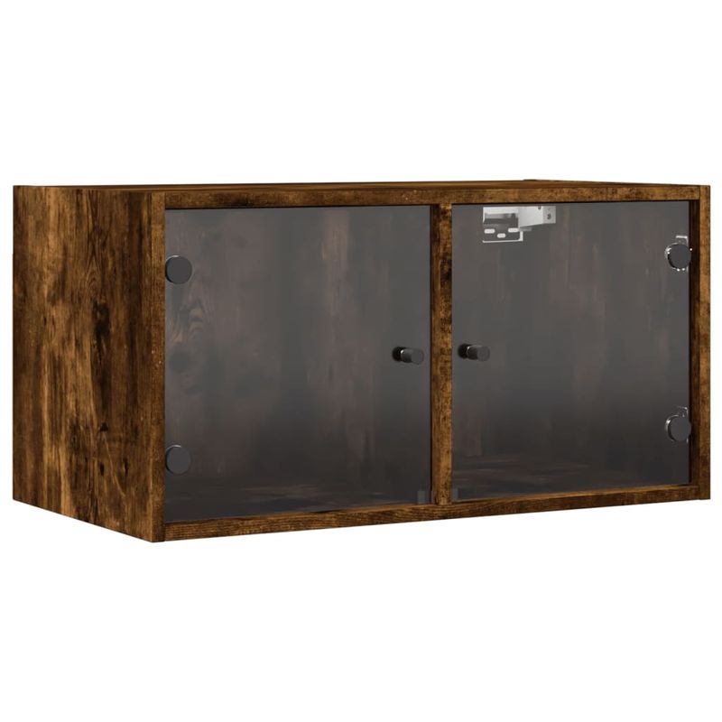 Casa si Gradina - Mobilier - Dulapuri si sifoniere - Dulapuri - Dulapuri perete cu usi din sticla, stejar fumuriu, 68,5x37x35cm - Infinity.ro