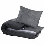 Casa si Gradina - Textile si covoare - Lenjerii de pat - Seturi de lenjerie - Set cu husa de pilota, gri inchis, 260x240 cm, bumbac, gri închis și negru - Infinity.ro