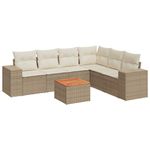 Casa si Gradina - Gradina si terasa - Mobilier exterior - Seturi mobila gradina - Set canapele de gradina, 7 piese, cu perne, bej, poliratan - Infinity.ro