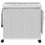 Market - Spalare si intretinere rufe - Uscatoare de rufe si accesorii - Cos de rufe cu roti, alb, 60x35x60,5 cm, ratan - Infinity.ro