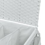 Market - Spalare si intretinere rufe - Uscatoare de rufe si accesorii - Cos de rufe cu roti, alb, 60x35x60,5 cm, ratan - Infinity.ro