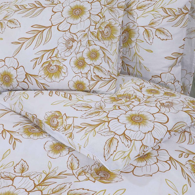 Casa si Gradina - Textile si covoare - Lenjerii de pat - Seturi de lenjerie - Set cu husa de pilota, alb si maro, 260x240 cm, bumbac - Infinity.ro