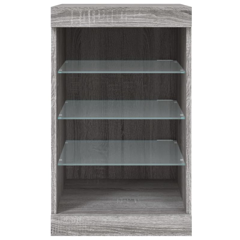 Casa si Gradina - Mobilier - Comode si corpuri - Comode - Servanta cu lumini LED, gri sonoma, 41x37x67 cm - Infinity.ro