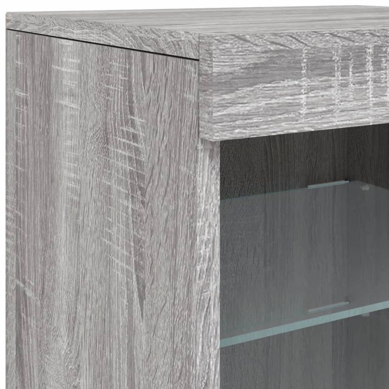 Casa si Gradina - Mobilier - Comode si corpuri - Comode - Servanta cu lumini LED, gri sonoma, 41x37x67 cm - Infinity.ro
