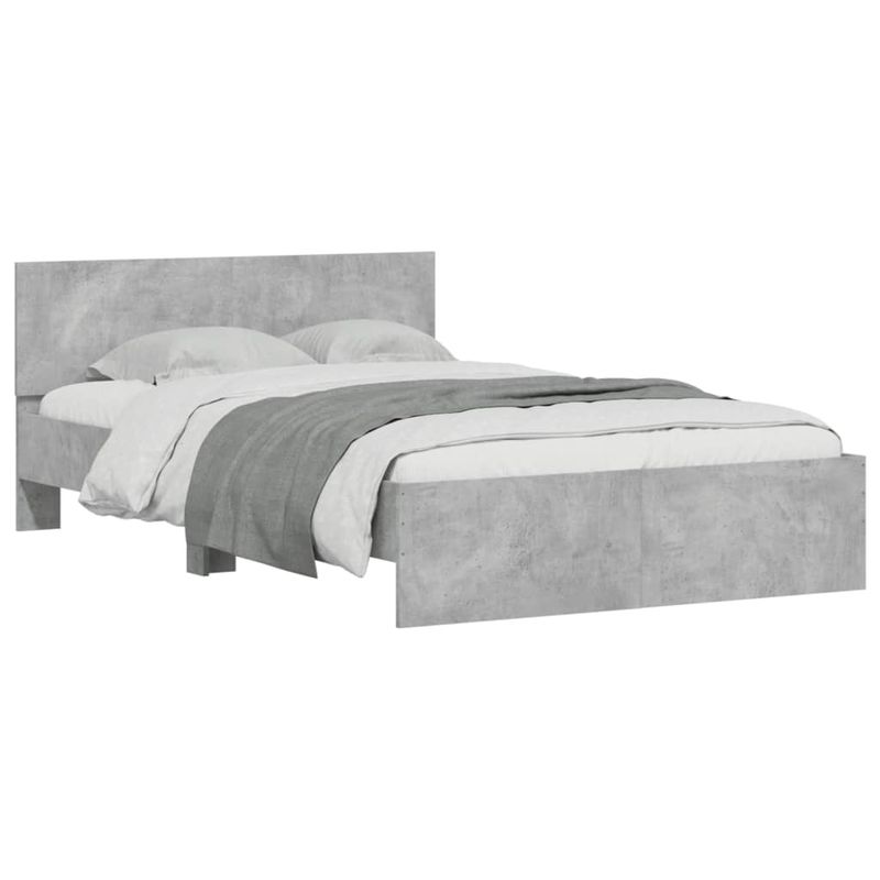 Casa si Gradina - Mobilier - Paturi si accesorii - Paturi - Cadru de pat cu tablie, gri beton, 120x200 cm - Infinity.ro