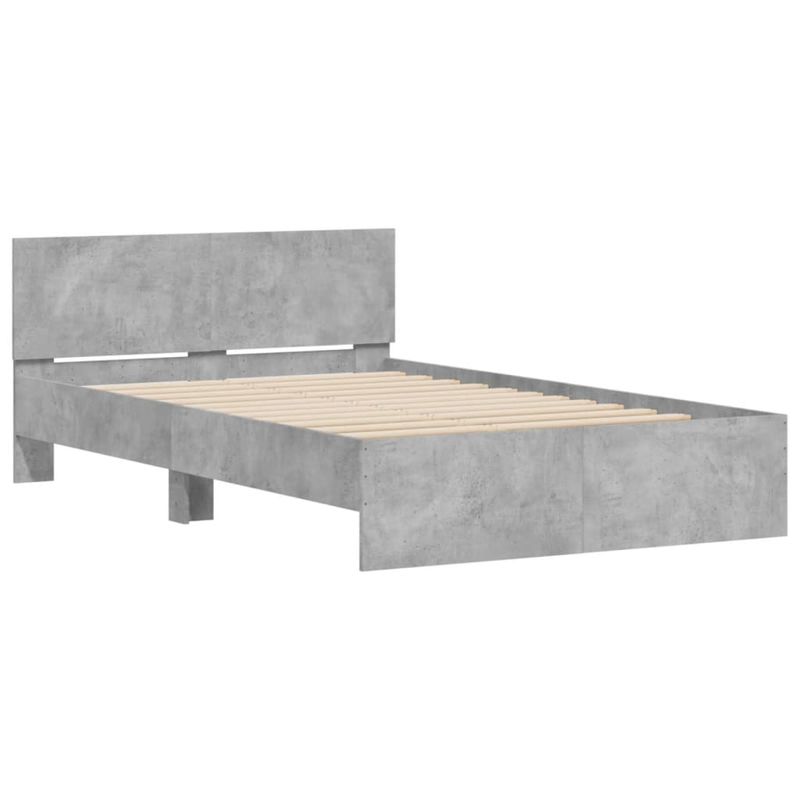 Casa si Gradina - Mobilier - Paturi si accesorii - Paturi - Cadru de pat cu tablie, gri beton, 120x200 cm - Infinity.ro