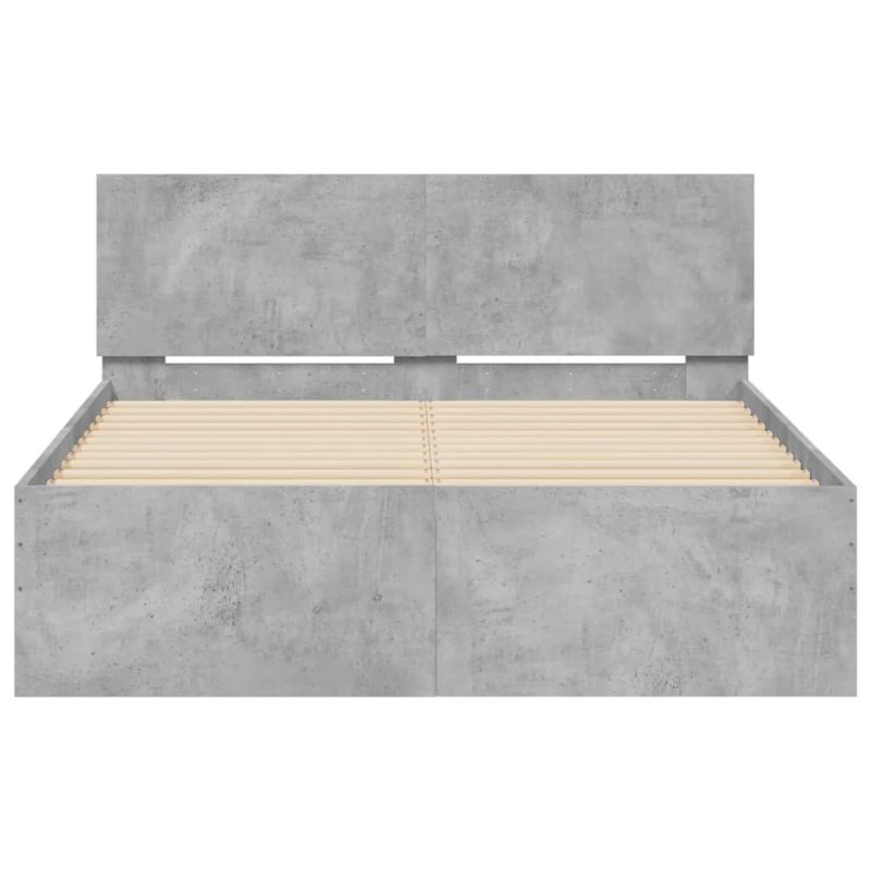 Casa si Gradina - Mobilier - Paturi si accesorii - Paturi - Cadru de pat cu tablie, gri beton, 120x200 cm - Infinity.ro
