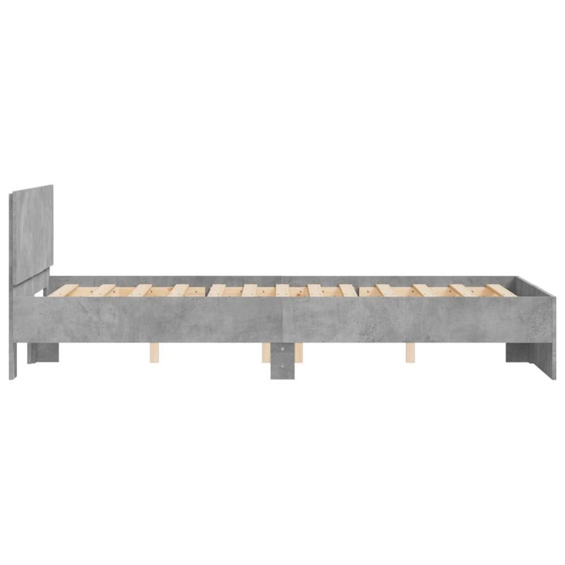 Casa si Gradina - Mobilier - Paturi si accesorii - Paturi - Cadru de pat cu tablie, gri beton, 120x200 cm - Infinity.ro
