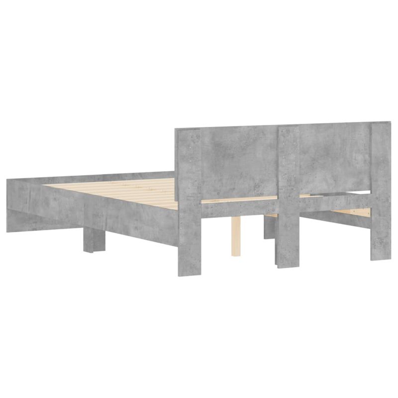 Casa si Gradina - Mobilier - Paturi si accesorii - Paturi - Cadru de pat cu tablie, gri beton, 120x200 cm - Infinity.ro