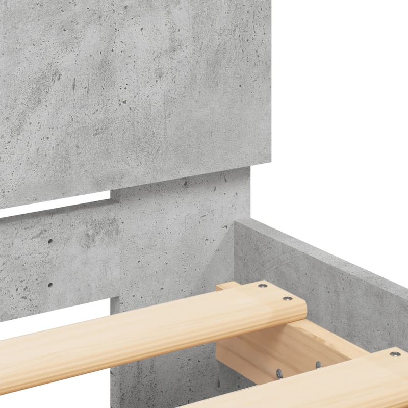 Casa si Gradina - Mobilier - Paturi si accesorii - Paturi - Cadru de pat cu tablie, gri beton, 120x200 cm - Infinity.ro