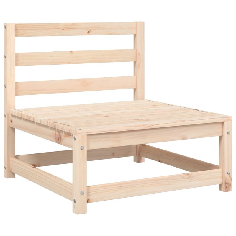 Casa si Gradina - Gradina si terasa - Mobilier exterior - Canapele si fotolii gradina - Canapea de gradina fara cotiere, cu perne, lemn masiv de pin, natural și gri - Infinity.ro