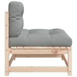 Casa si Gradina - Gradina si terasa - Mobilier exterior - Canapele si fotolii gradina - Canapea de gradina fara cotiere, cu perne, lemn masiv de pin, natural și gri - Infinity.ro